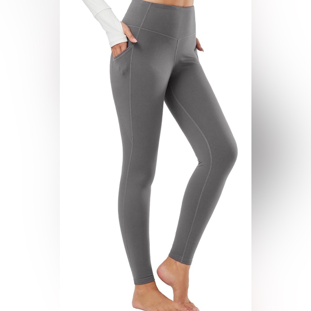Gray High-Waisted Leggings - Picture 1 of 3